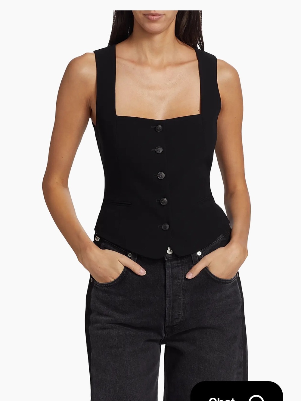 rag & bone Black Mariana Japanese Crepe Vest